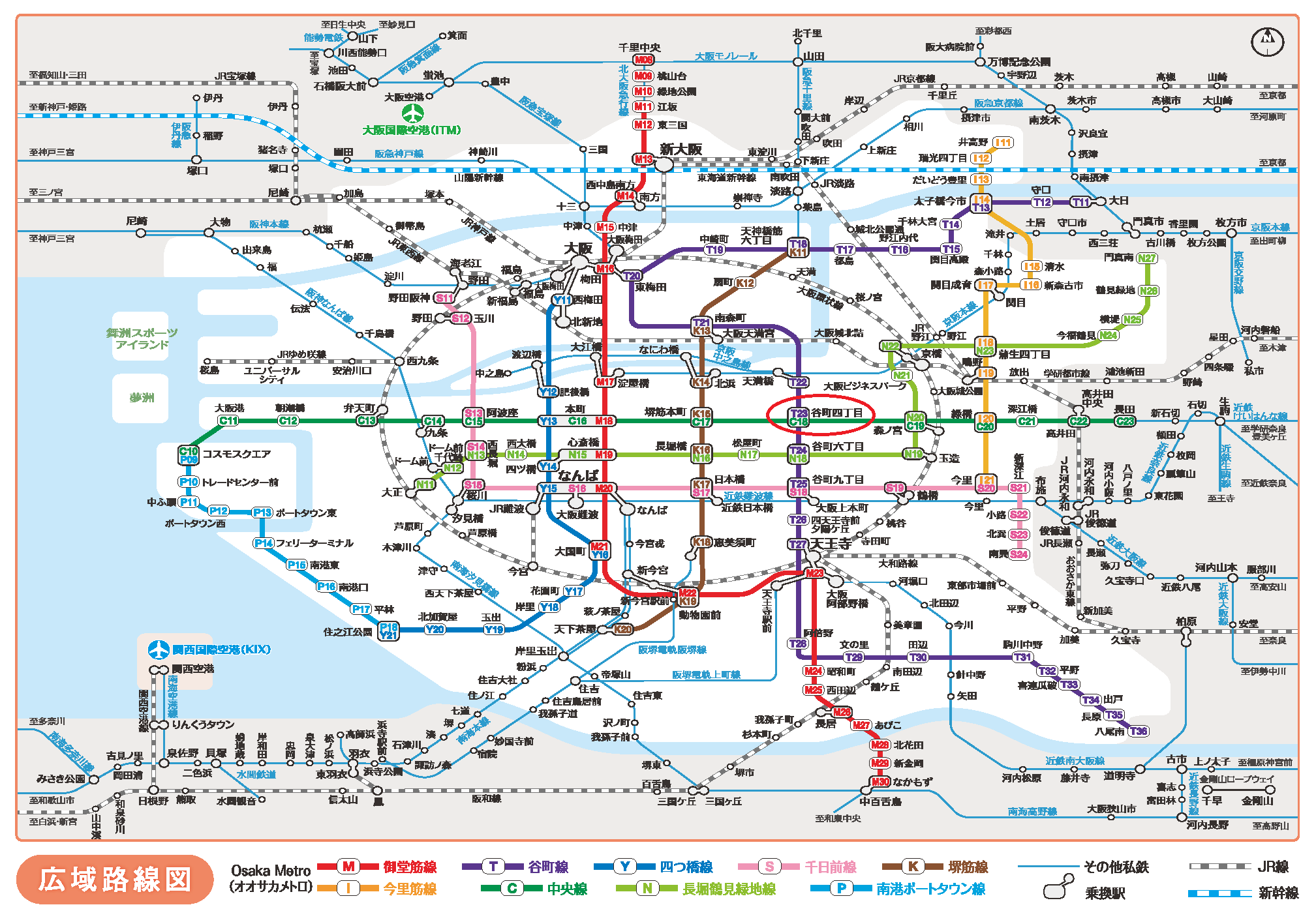 関西エリア、鉄道路線図